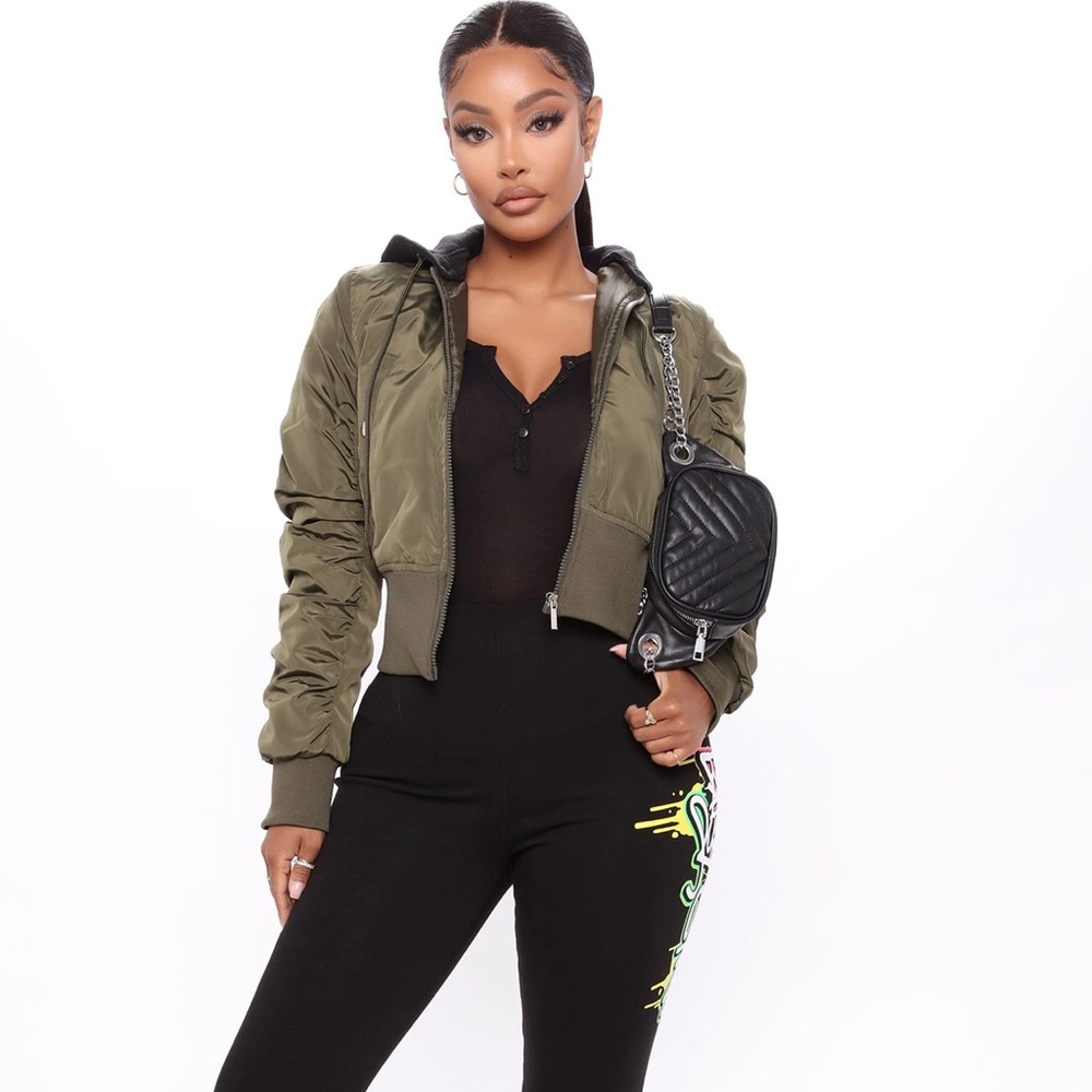 Hooded bomber jacket